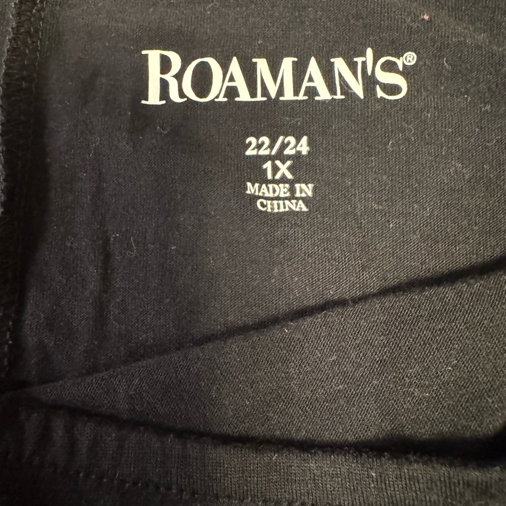Roaman's Elegant Black Short Sleeve Top - Picture 4 of 6